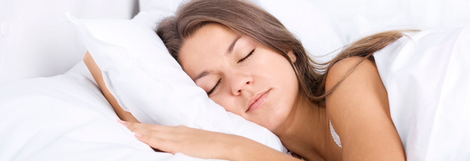 Woman sleeping happily